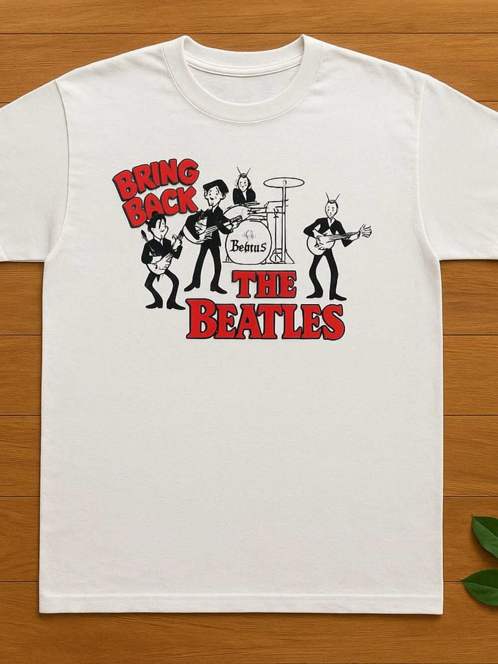 The Beatles Cartoon Graphic T-Shirt | Retro Rock Band Tee | Vintage Music White